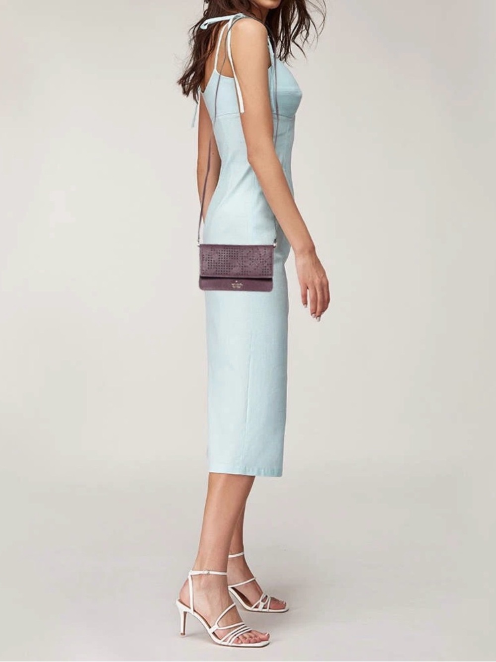 kate spade Plum Laser-Cut Crossbody Bag with Gold Logo - Picture 7 of 7